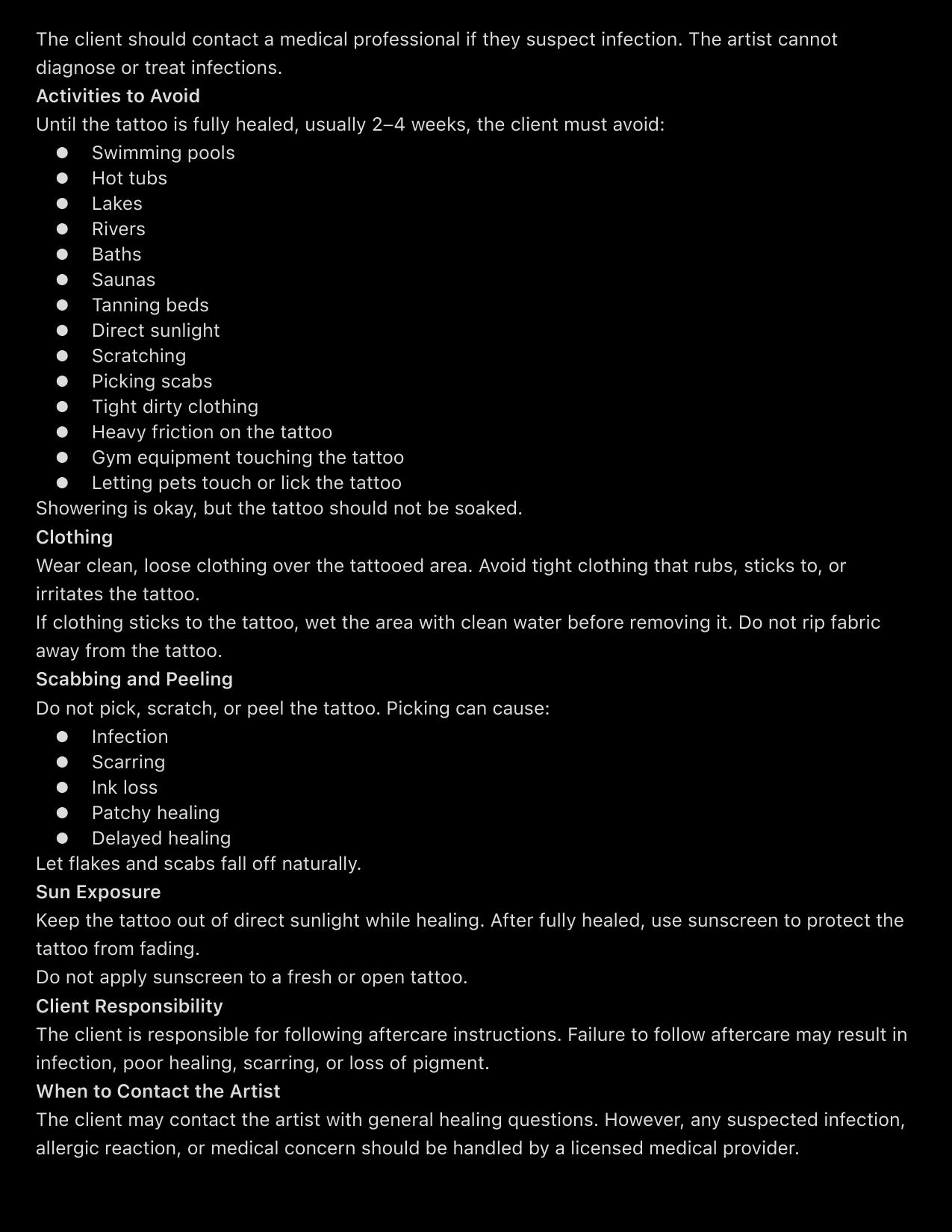 Hollow Oak tattoo aftercare instructions page 3